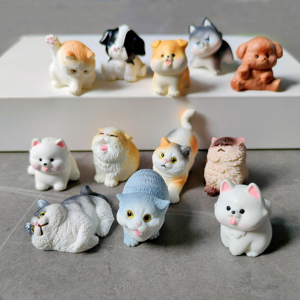 Bonsai Garden Gift - 6pc Cute Cat Dog Set Animal