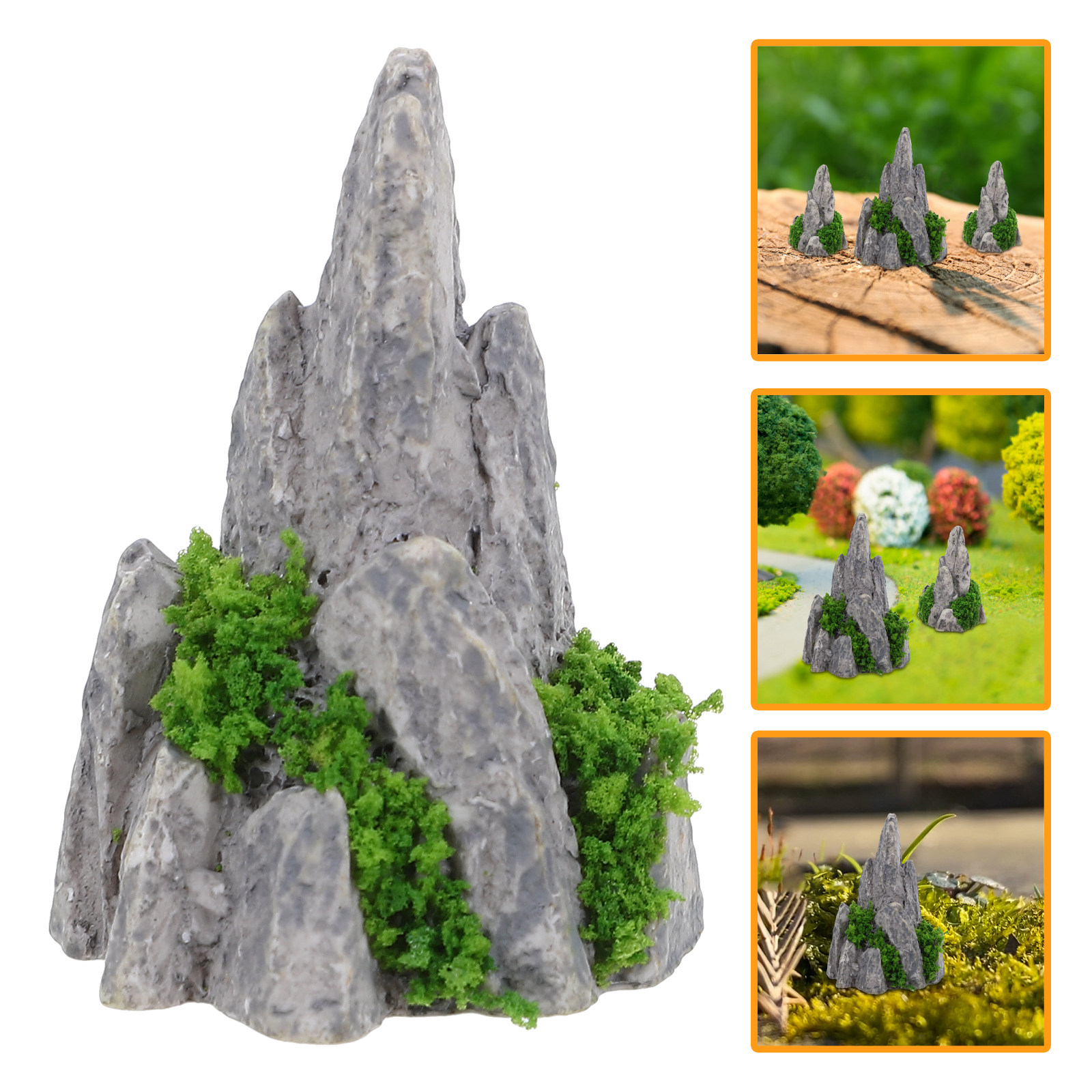 Bonsai Garden Desk - 8Pcs Mini Resin Rockery Ornaments for