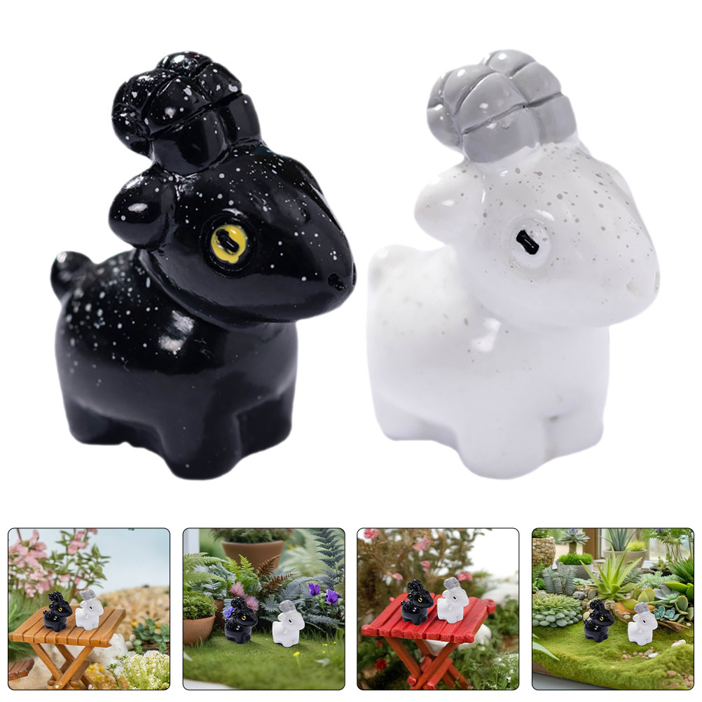 Bonsai Garden Desk - 12Pcs Tiny Goat Resin Decorations Lifelike