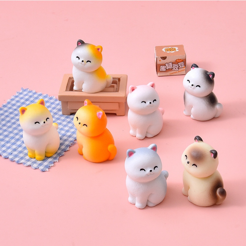 8pc Cute Smile Cat Small Anima - đánh giá và giá Bonsai Garden Gift