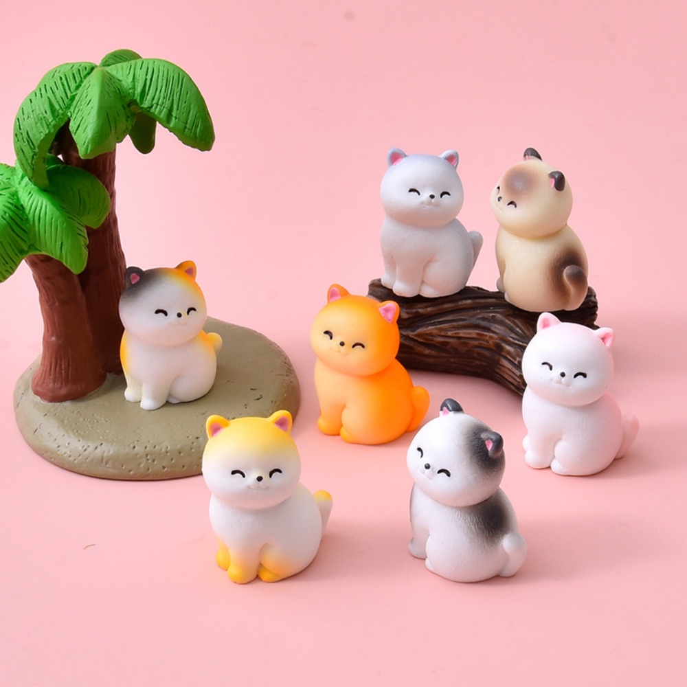 8pc Cute Smile Cat Small Anima - đánh giá và giá Bonsai Garden Gift
