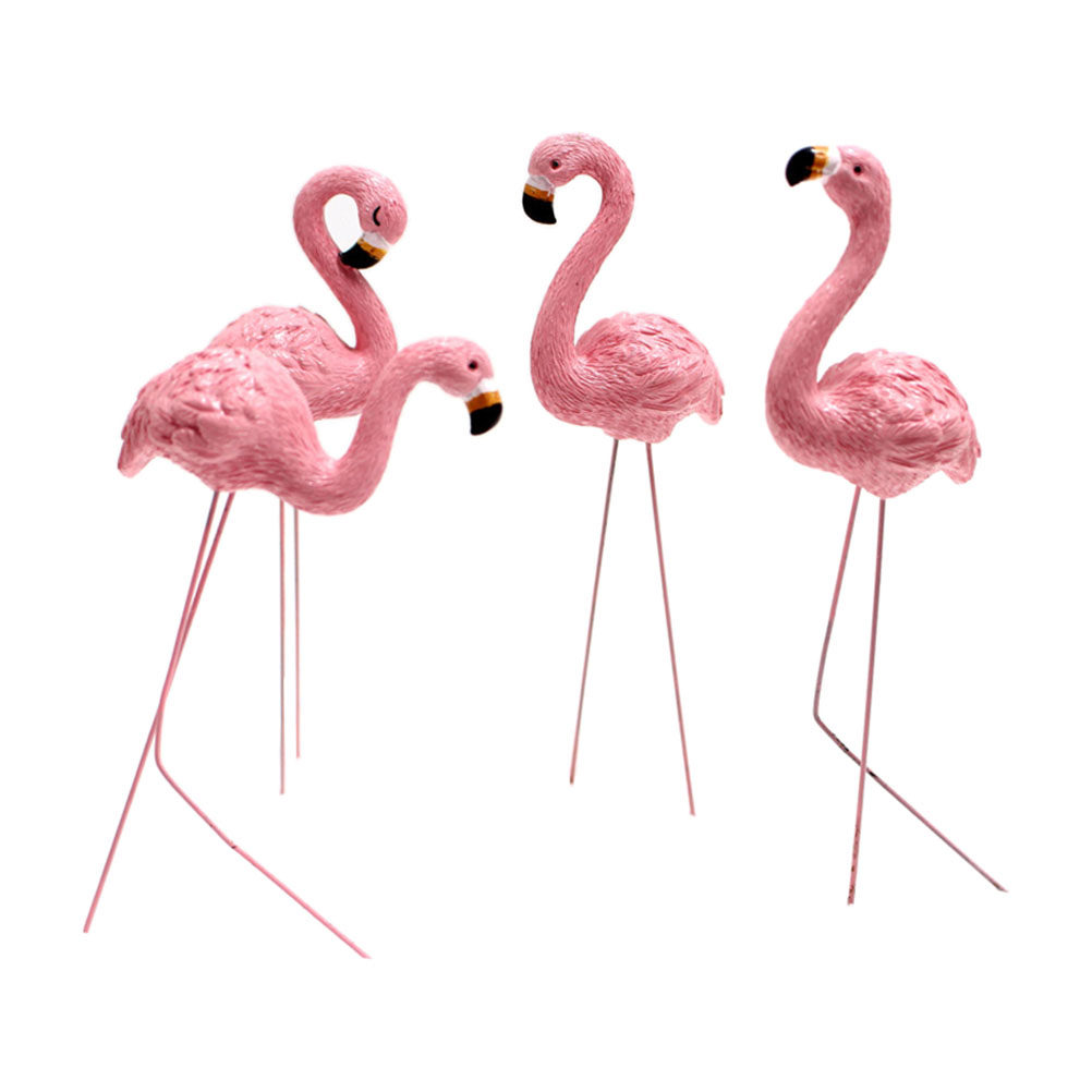 4Pcs Lifelike Resin Flamingo D - đánh giá và giá Bonsai Garden Home