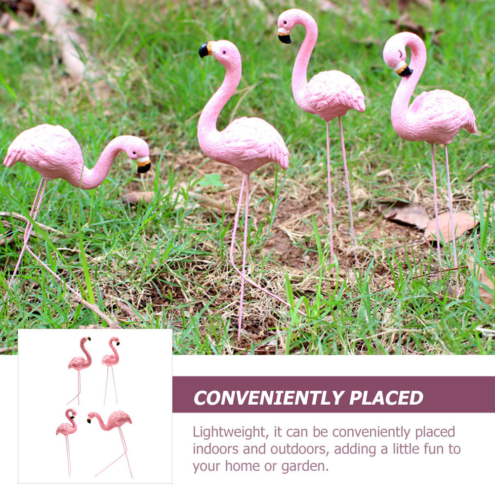 4Pcs Lifelike Resin Flamingo D - đánh giá và giá Bonsai Garden Home