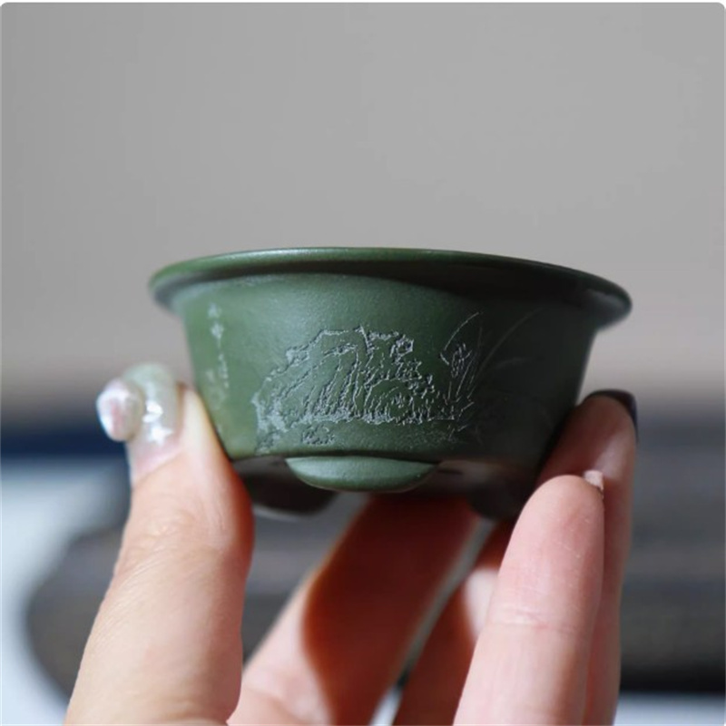 Ceramic Carved Mini Bonsai Pot - đánh giá và giá Bonsai Garden Desk