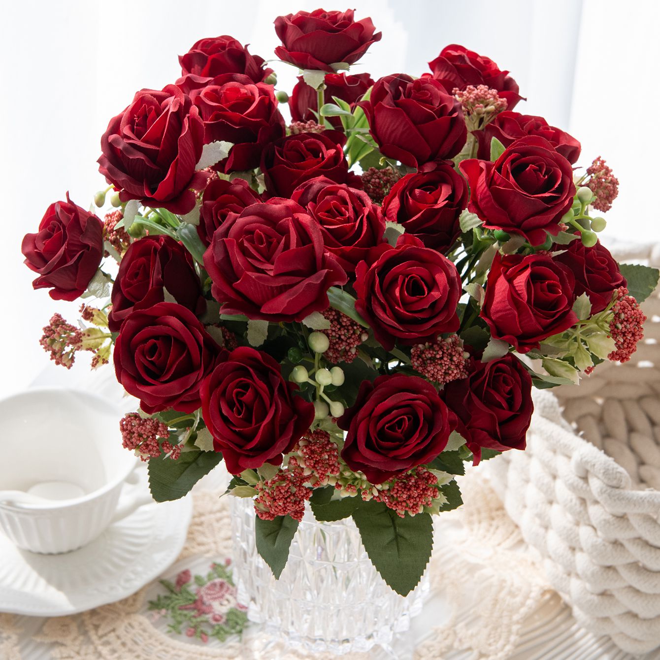Artificial Flower Silk Rose Fe - đánh giá và giá Bonsai Garden Gift