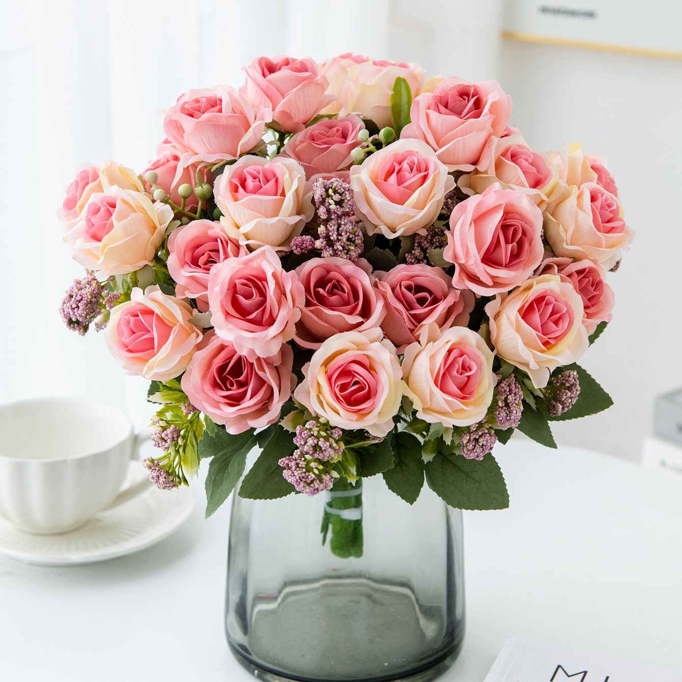 Artificial Flower Silk Rose Fe - đánh giá và giá Bonsai Garden Gift