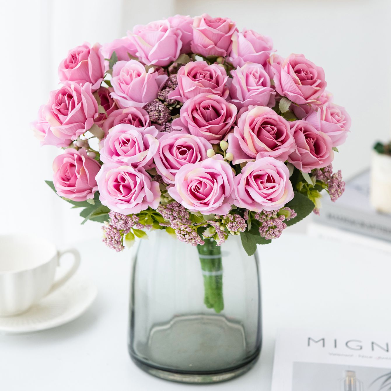 Artificial Flower Silk Rose Fe - đánh giá và giá Bonsai Garden Gift