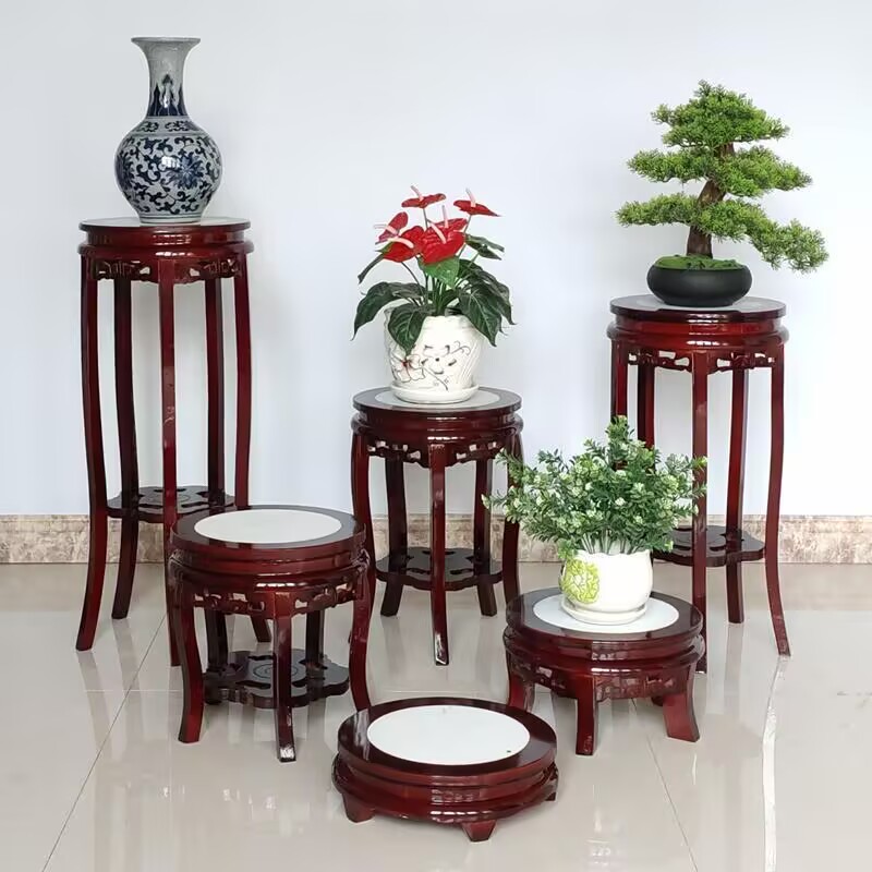 Ebony Wood Round Table Crafts  - đánh giá và giá Bonsai Garden Display Stands